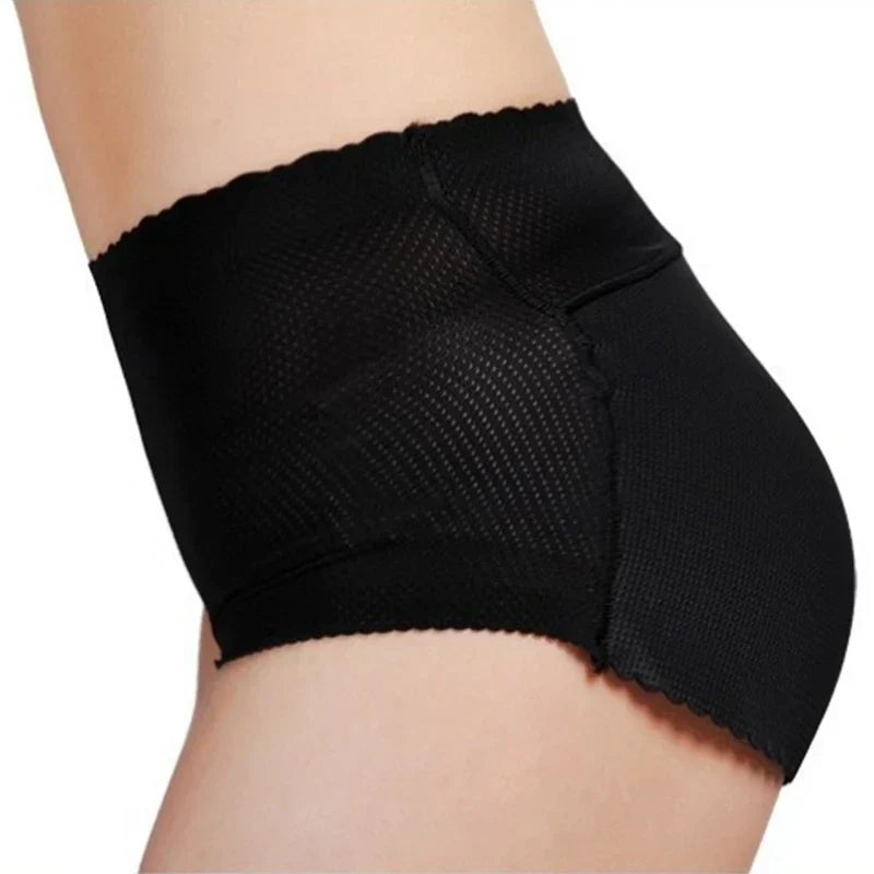 Vougez - Mid Waist Rib Padded Panty Style Butt Lifter Hip Enhancer 5009