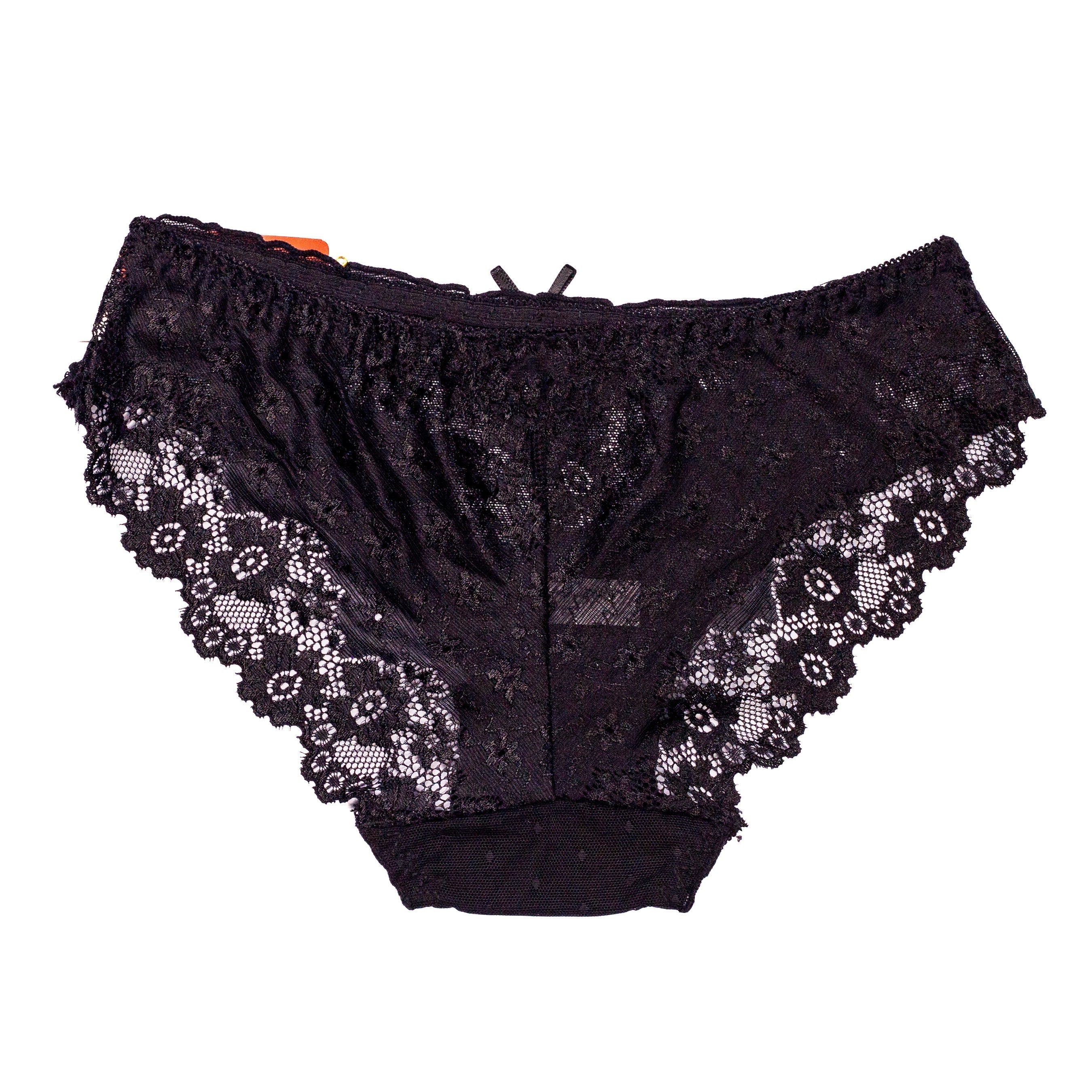 Vougez - Flowers Embroidery Net Panty