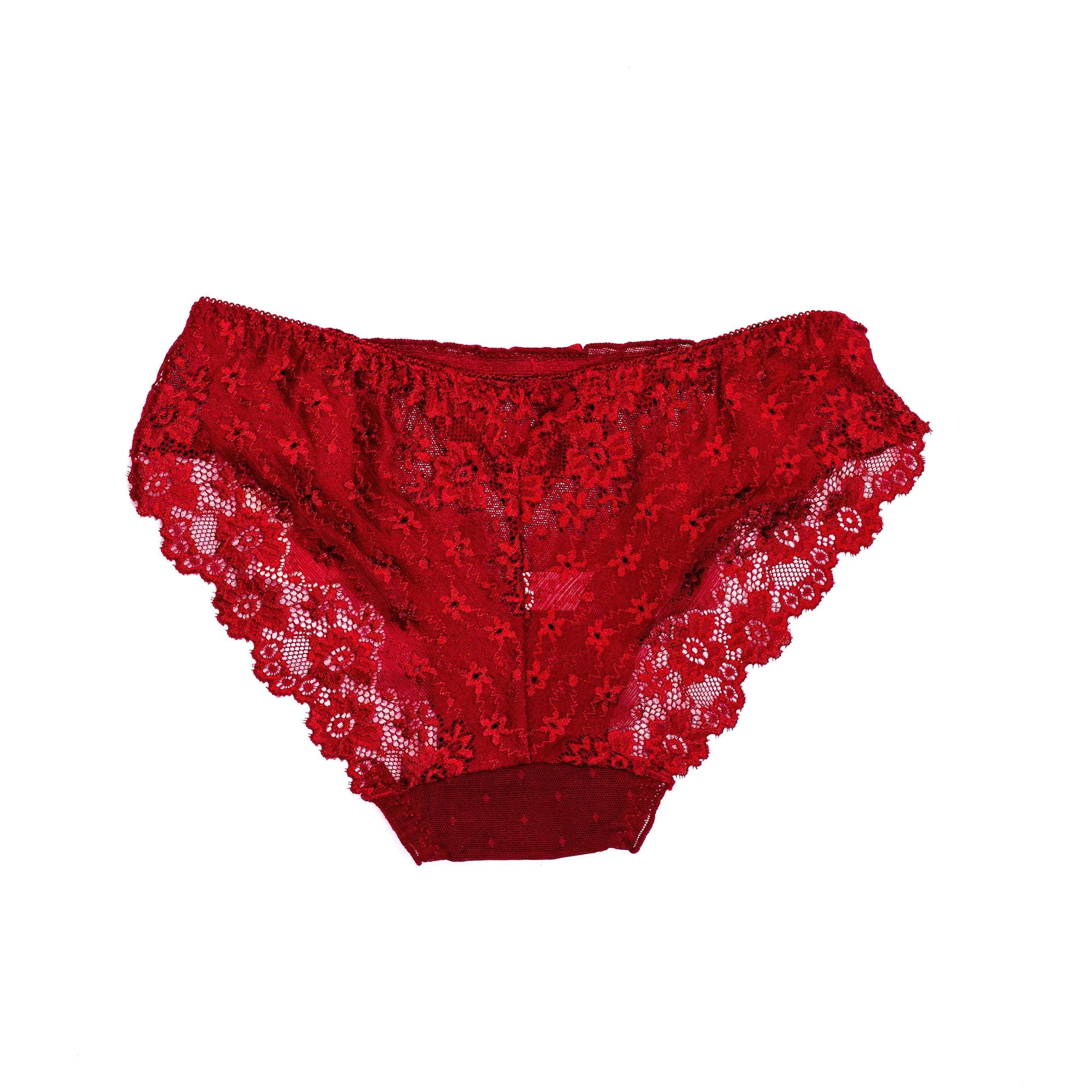 Vougez - Flowers Embroidery Net Panty