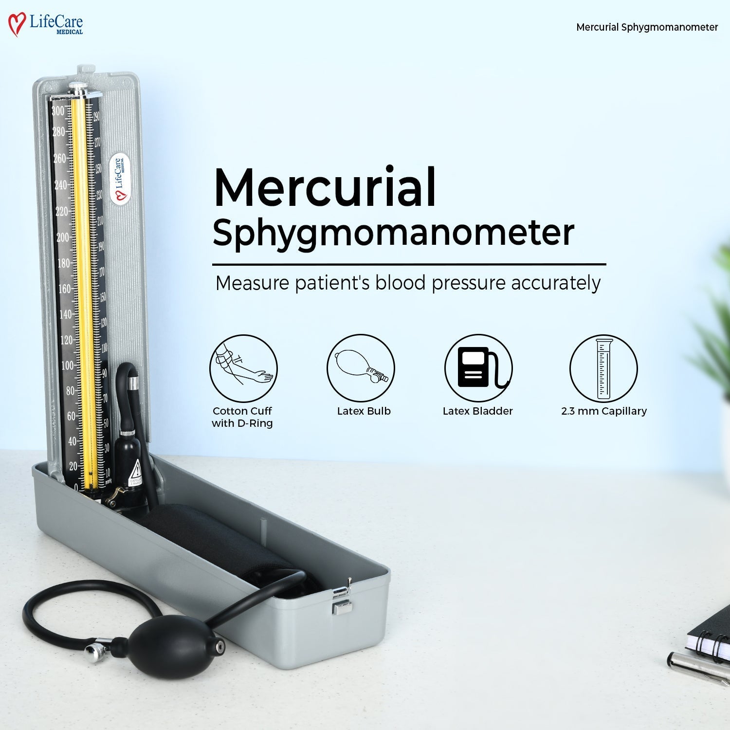 LifeCare Mercurial Sphygmomanometer B.P Operator