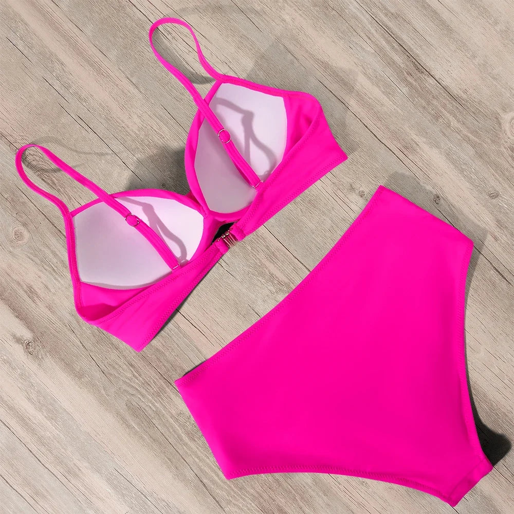 Vougez -  Royal Pink Push Up Bikini Set