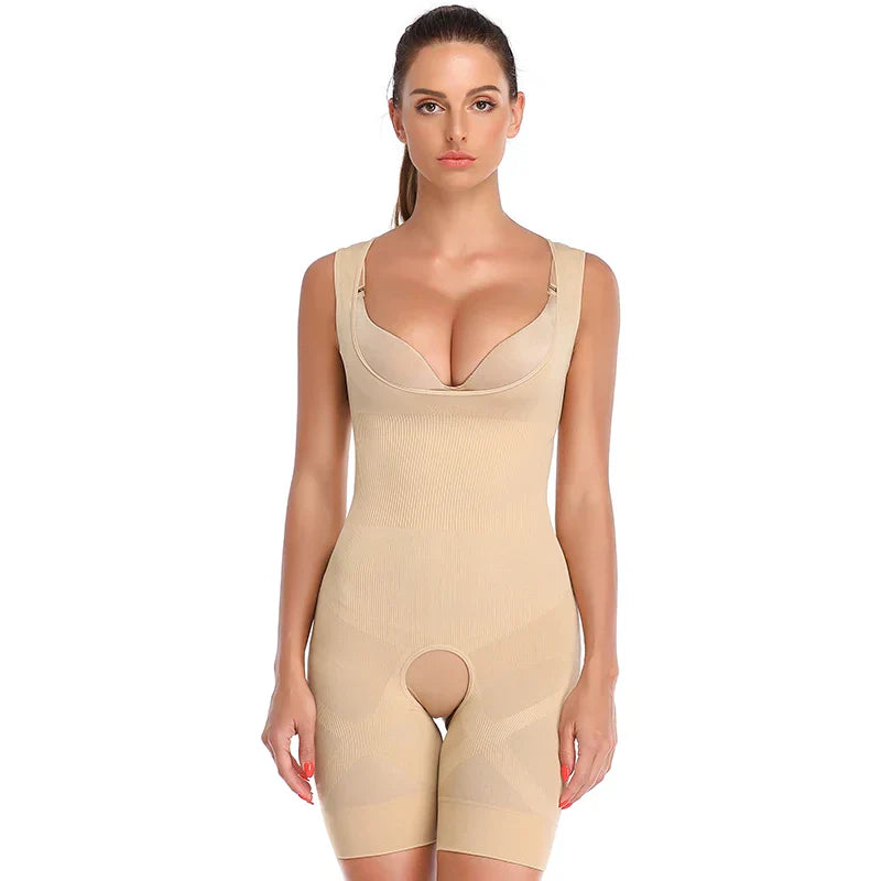 Vougez -  Spanx Full Body Corset Crotch Buckle Body Shaper