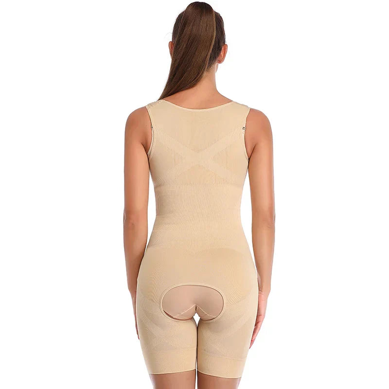 Vougez -  Spanx Full Body Corset Crotch Buckle Body Shaper