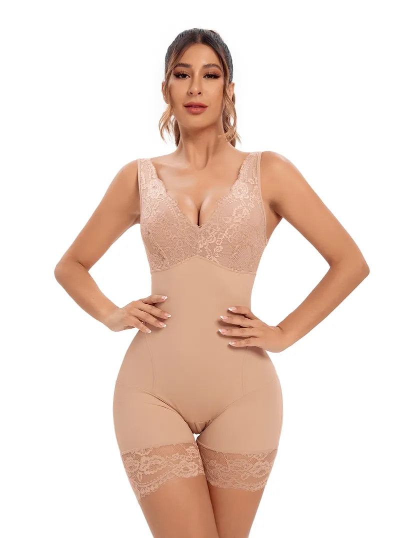 Vougez - Full Body Deep V Neck Body Shaper