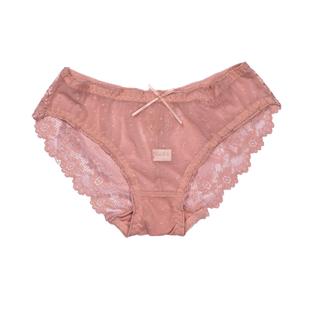 Vougez - Flowers Embroidery Net Panty