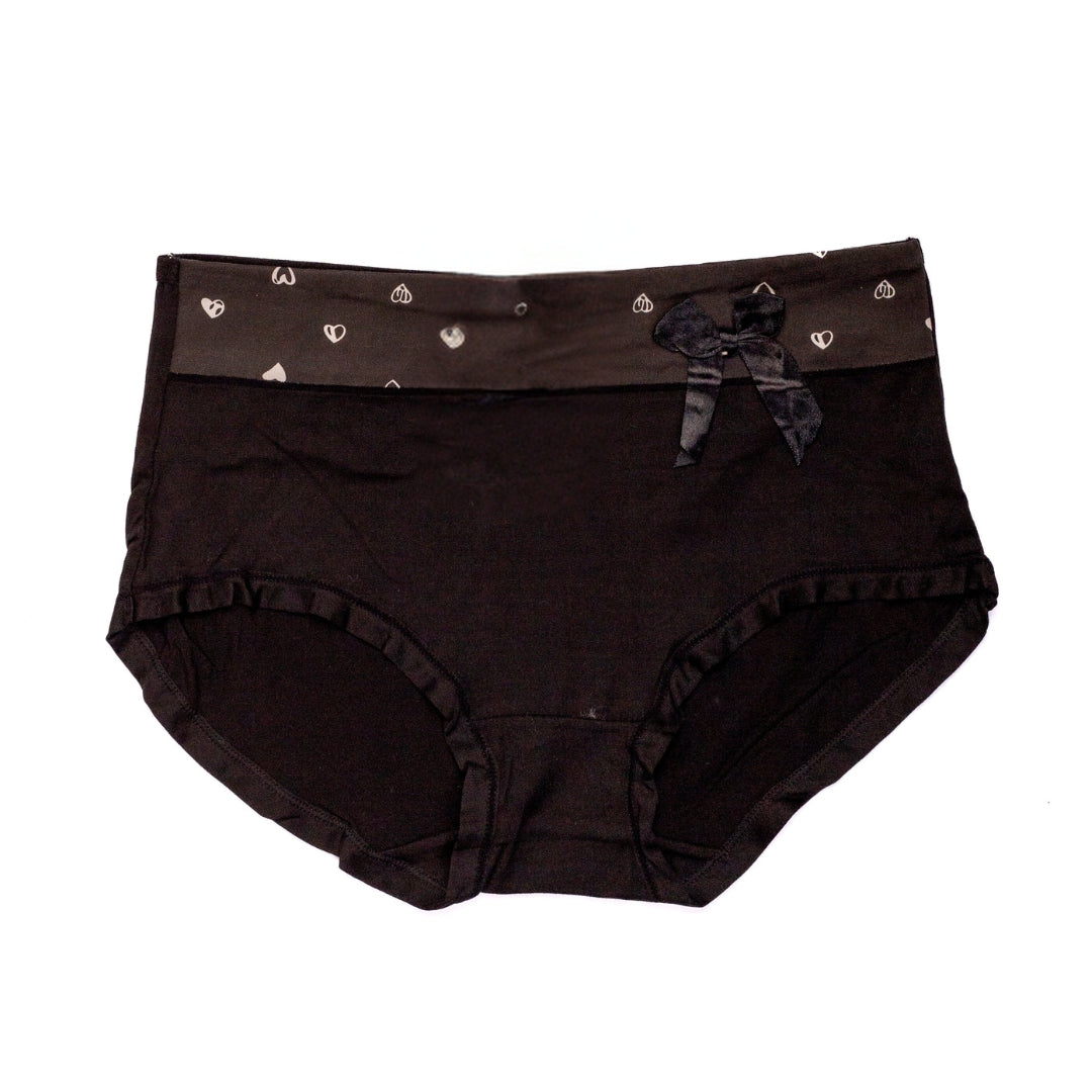 Vougez - Heart Printed Brief Cotton Panty