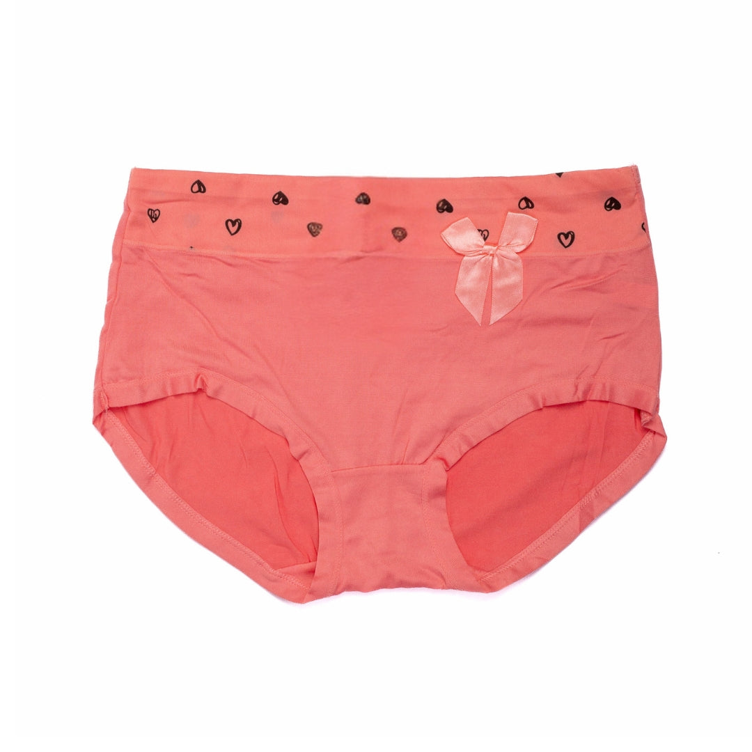 Vougez - Heart Printed Brief Cotton Panty