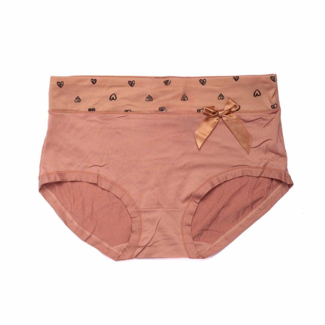 Vougez - Heart Printed Brief Cotton Panty