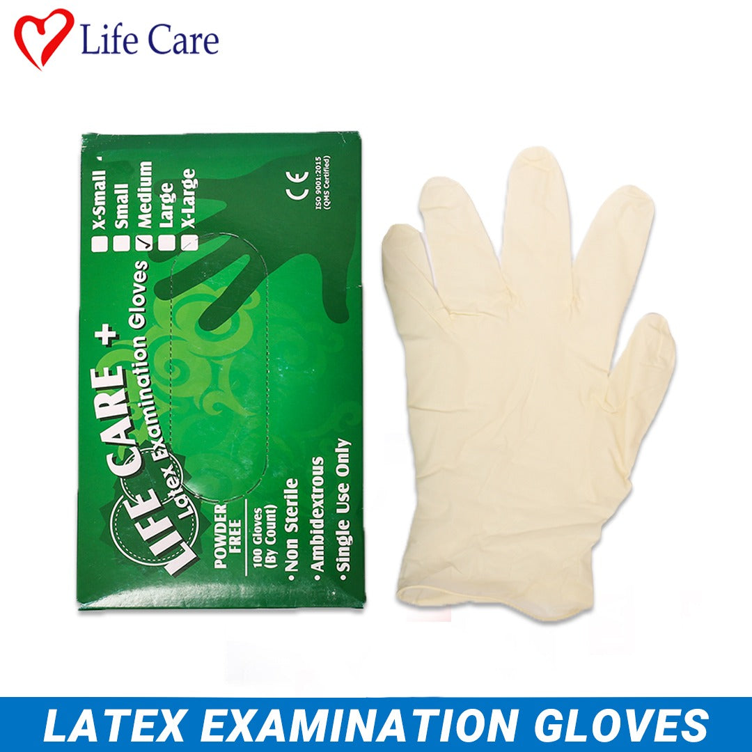 Lifecare Latex Disposable Powder Free Examination Gloves