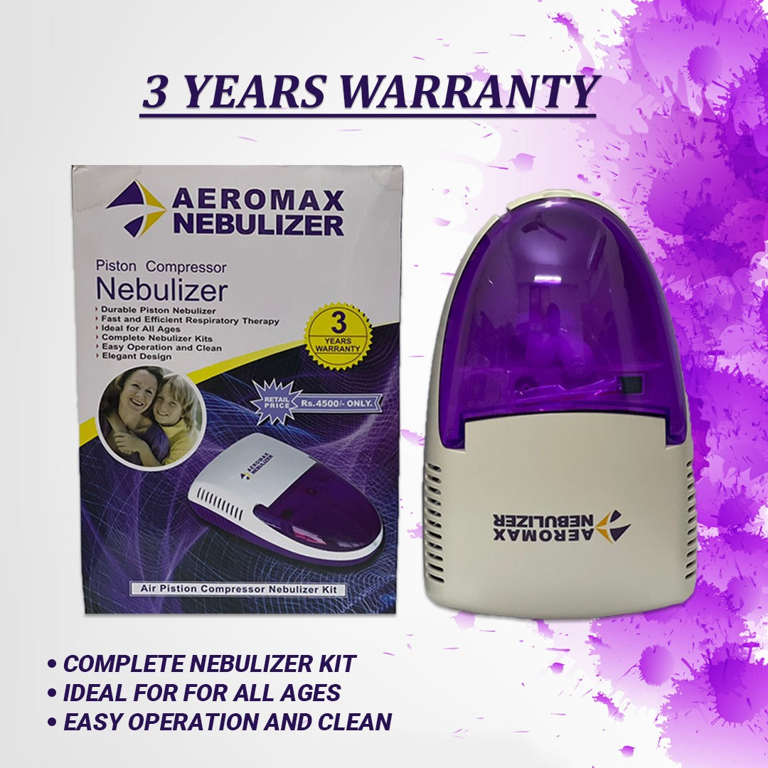 Nebulizer by AEROMAX Neb Air Piston Compressor Nebulizer Kit - 3 years warranty