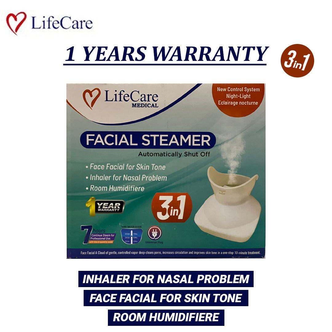 LifeCare Facial Steamer 3 in 1 Face Facial For skin Tone