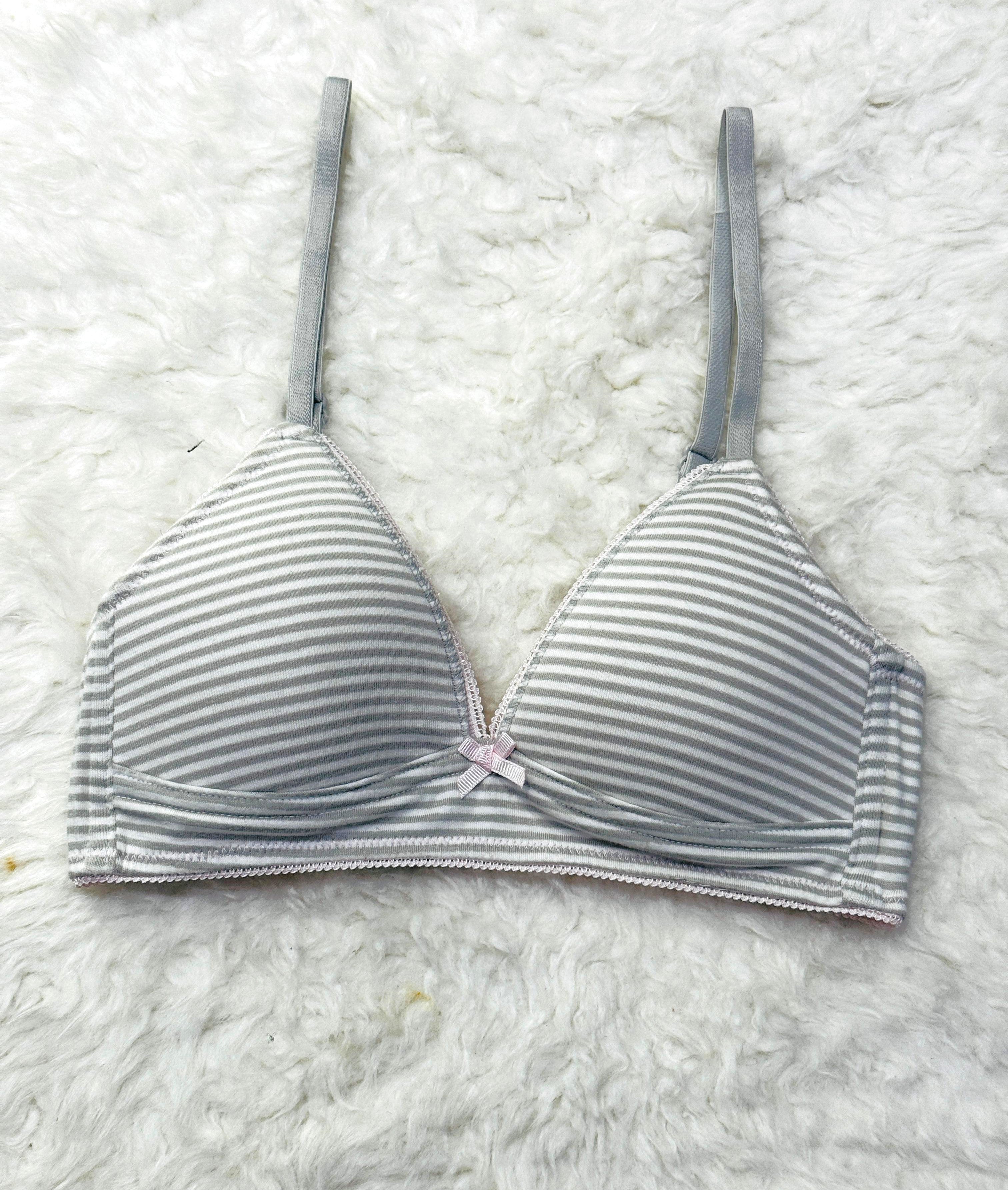 Vougez - Grey Stripe Soft Padded Bra