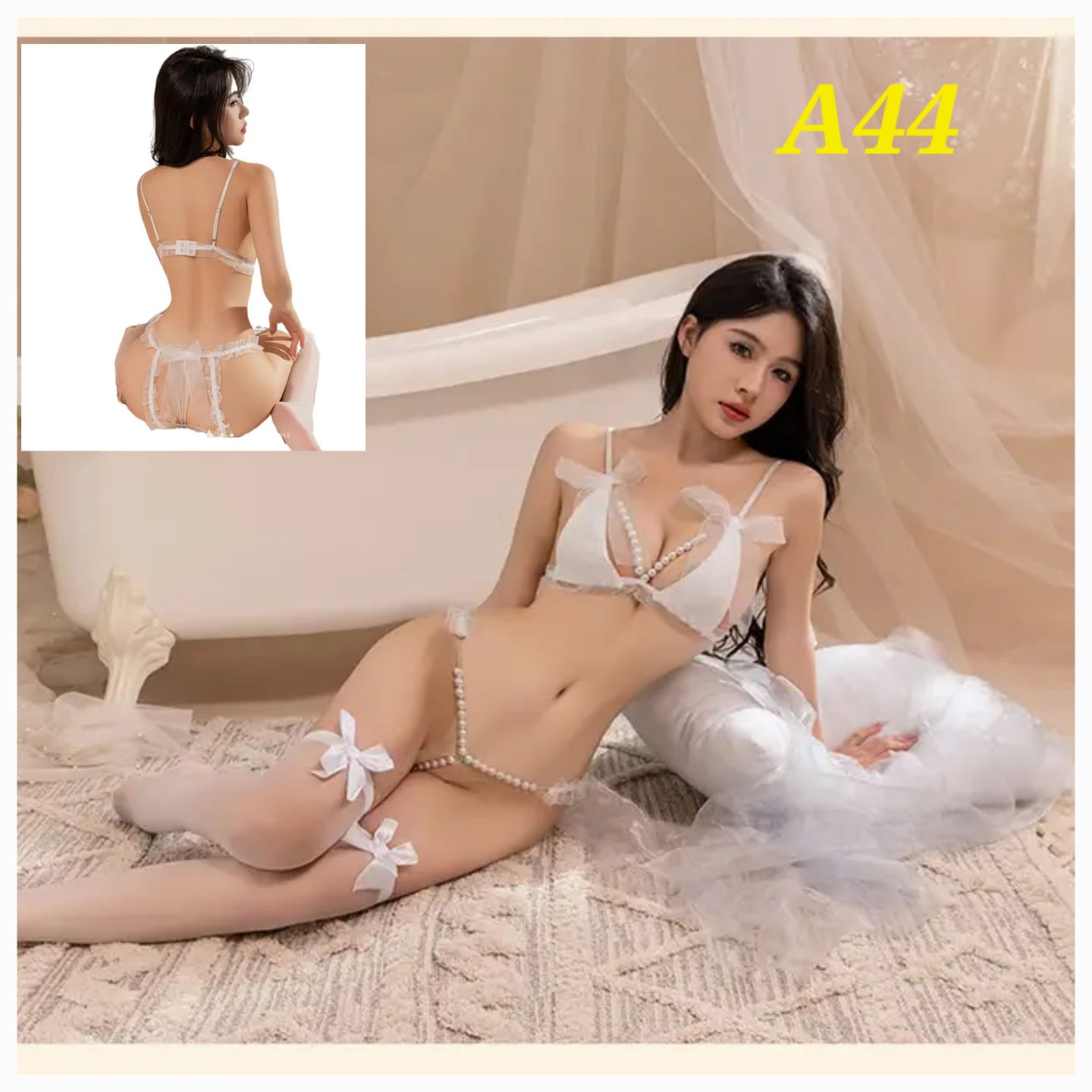 Vougez -  Delicate Open Crotch Transparent Set