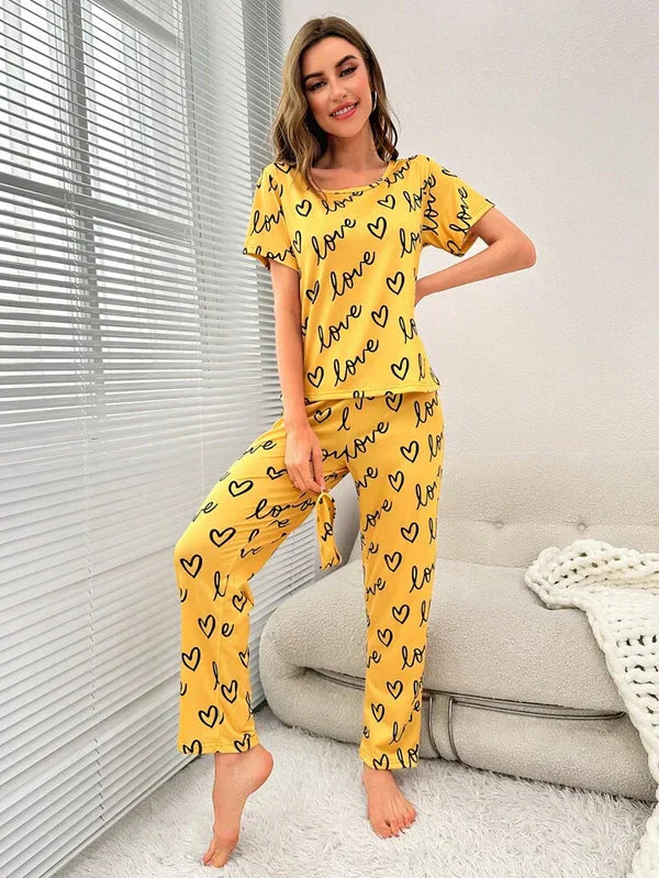 BAMS Cotton Printed Love Pajama Suit