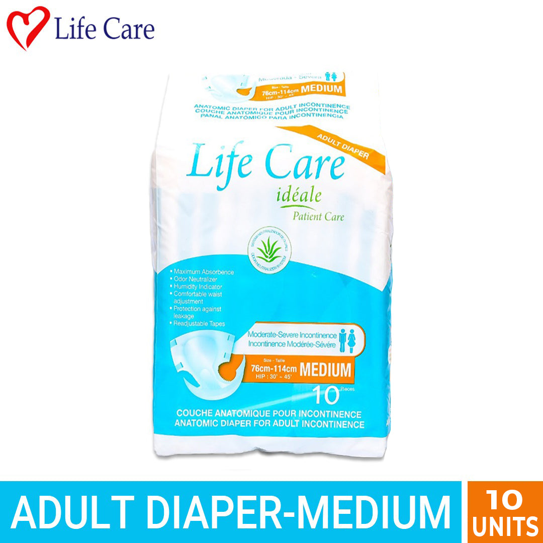 Life Care Adult Patient Diapers Disposable 10s Diapers - Medium size