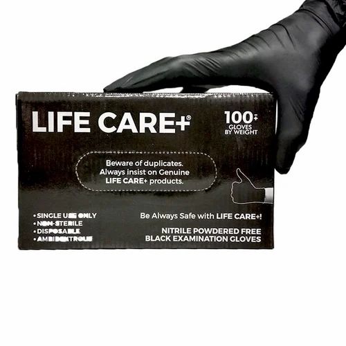 Lifecare Nitrile Examination Disposable Black Gloves 100