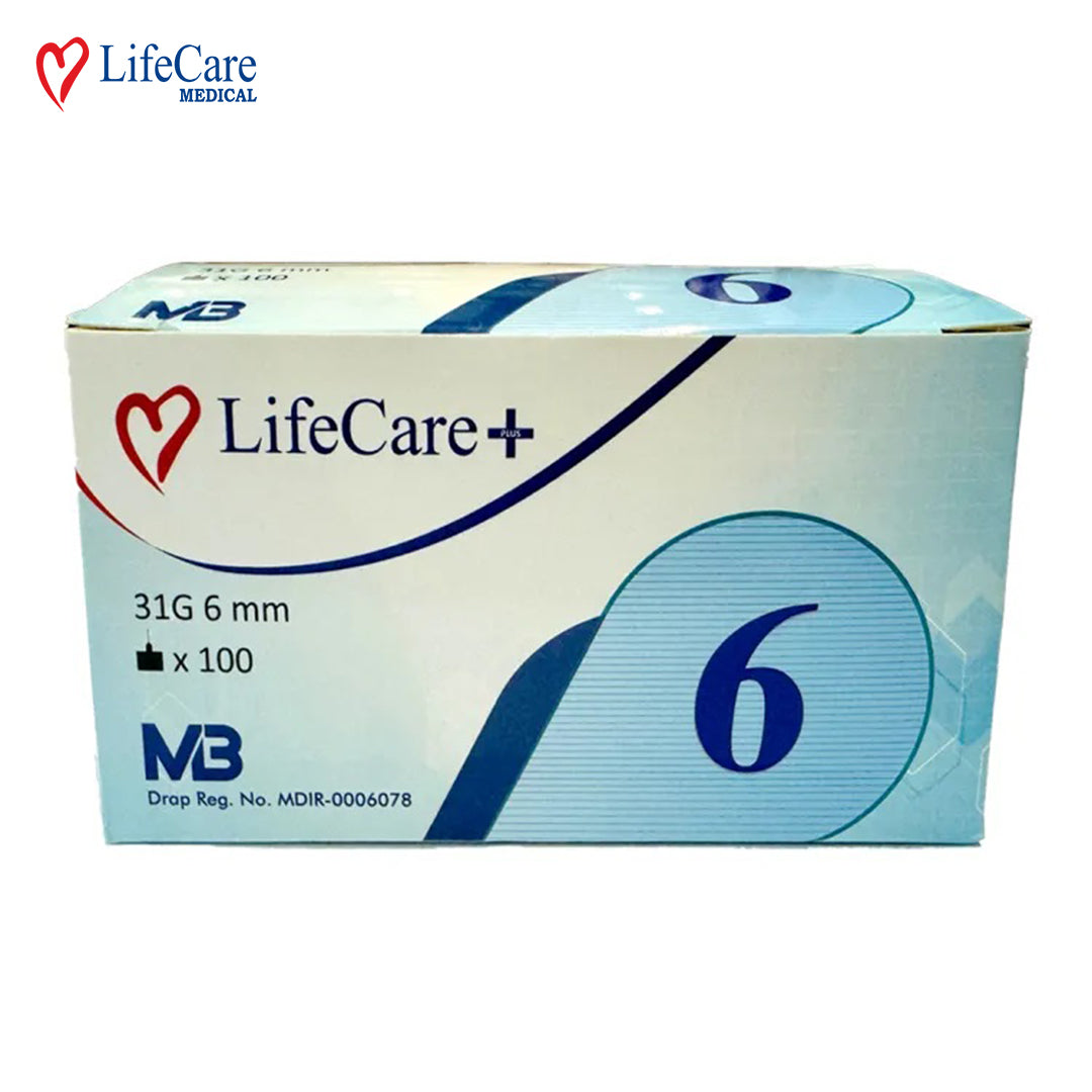 LifeCare Plus Disposable Pen Needles 31G, 6mm